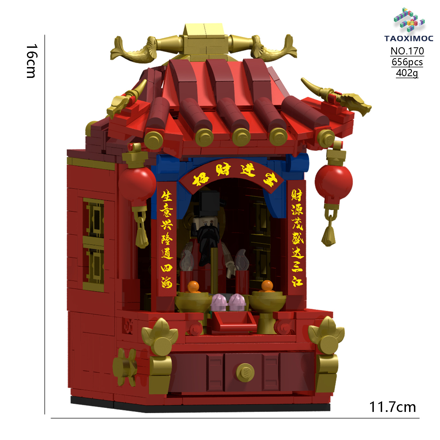 Bloques de Construcción del Dios de la Riqueza, Atraen la Abundancia, Rezan por la Buena Fortuna, Decoración Popular para Oficina, Regalo de Ensamblaje de Altar DIY