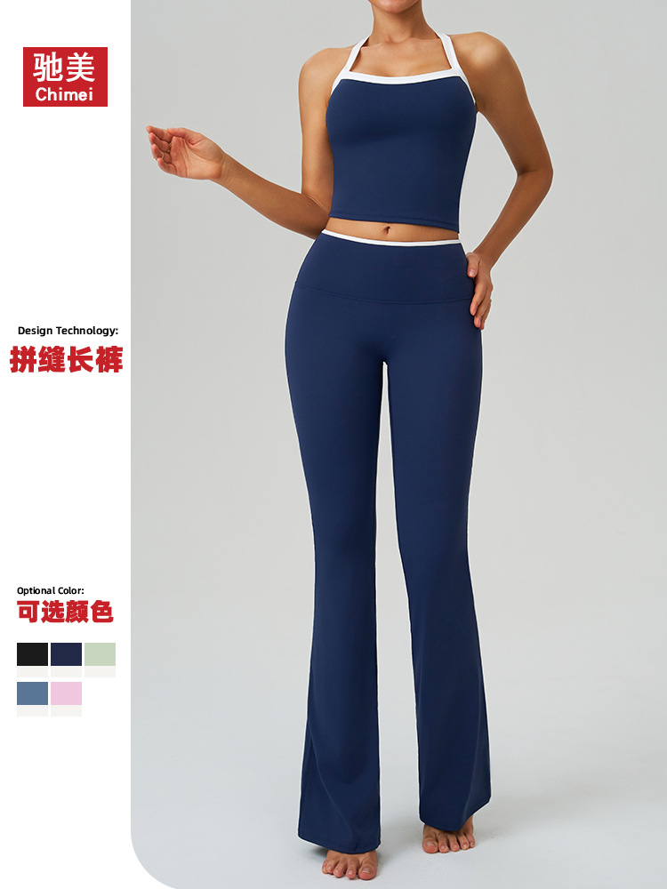 Pantalones deportivos desnudos, pantalones de alta cintura, abdomen rápido y seco, pantalones de piernas largas, pantalones casuales para correr, pantalones de fitness, pantalones de micropantalones 9238