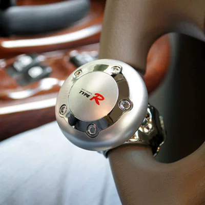 Car Steering Wheel Power Ball, Car Steering Ball, Smooth Rotating Car Steering Aid with Bearing Handle (Steering wheel booster) - tr-2418silver