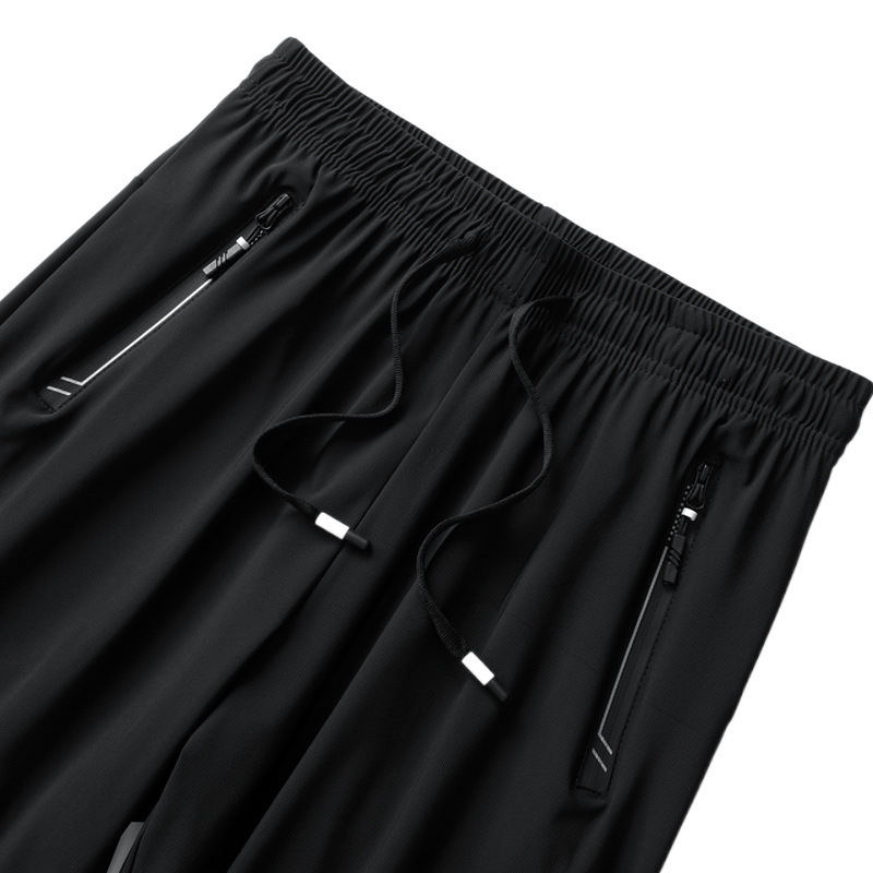Pantalones de hielo para hombres de verano delgados casuales versátiles deportivos de secado rápido pantalones sueltos de cintura elástica