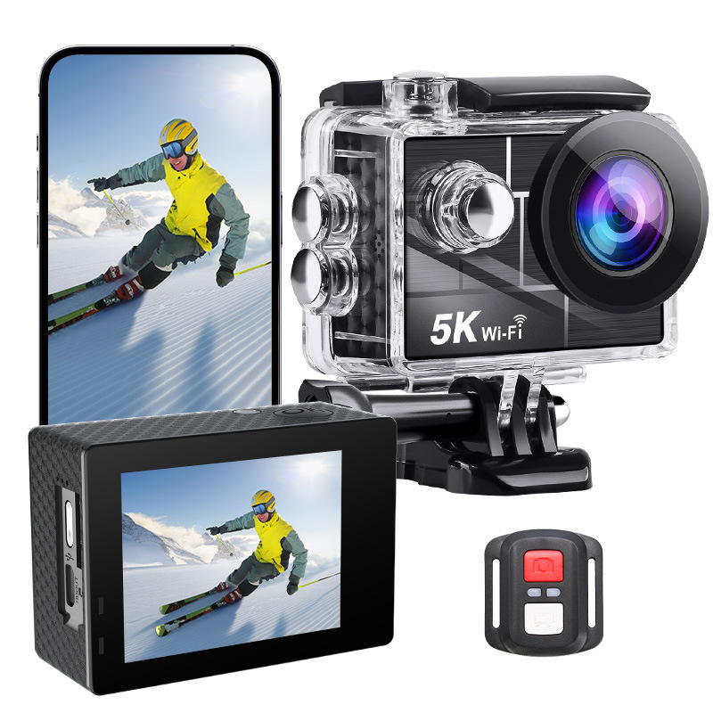 Cross-Border New Product 5K High-Definition Sports Anti-Shake Camera Dual Color Screen with Wifi Remote Control Outdoor Cycling Camera
