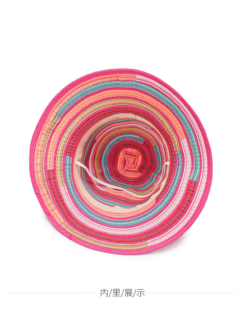 4320g Weight Straw Hat Hats Type Street Occasion Women's Beach Stripe Big Eaves Straw Hat