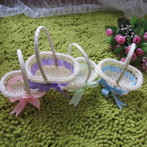 Flower basket bamboo and rattan woven portable wedding candy dance home office decoration ornaments diy handmade basket