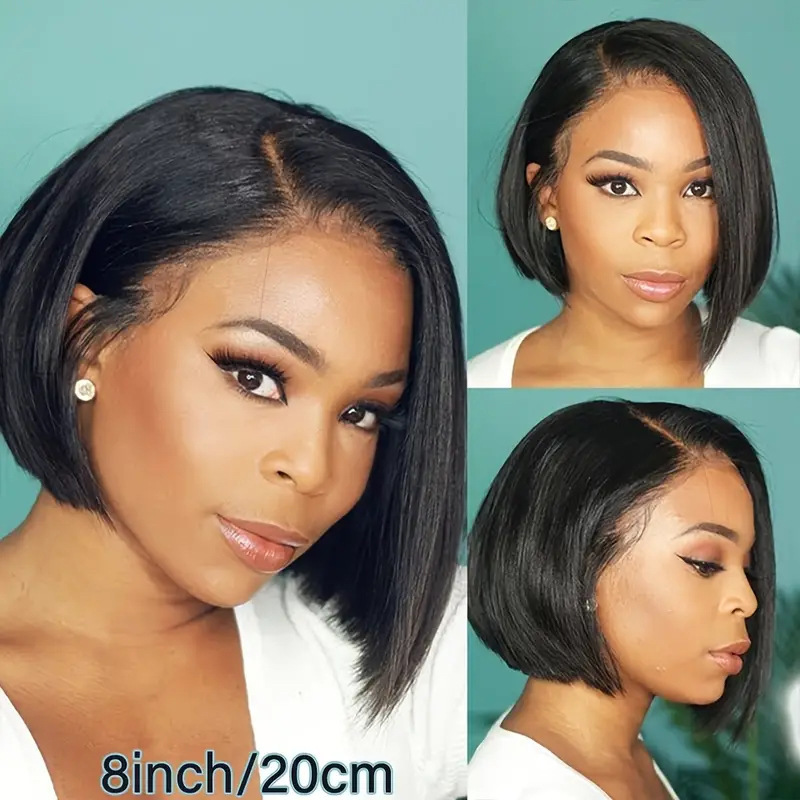 Amazon nuevos productos Europeos y estadounidenses pelucas de cabello corto y recto para mujeres negras bobbing cubierta de cabello corto y recto cubierta de cabello