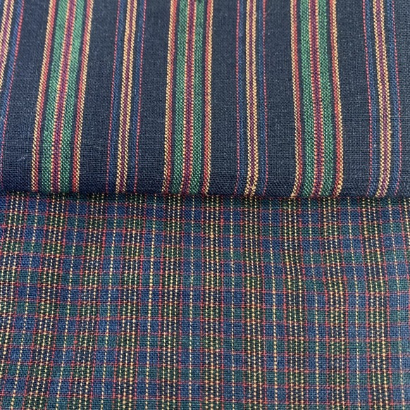 新艺纯亚麻色织条子布料春夏衬衫连衣裙休闲服民族风服装经典面料