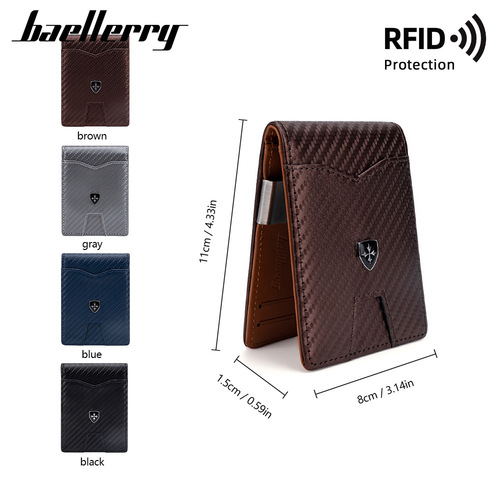 Men's Card Holder Business 50% Off RFID Magnetic Carbon Fiber Texture Leather Card Case Wallet US Dollar Bag Coin Purse