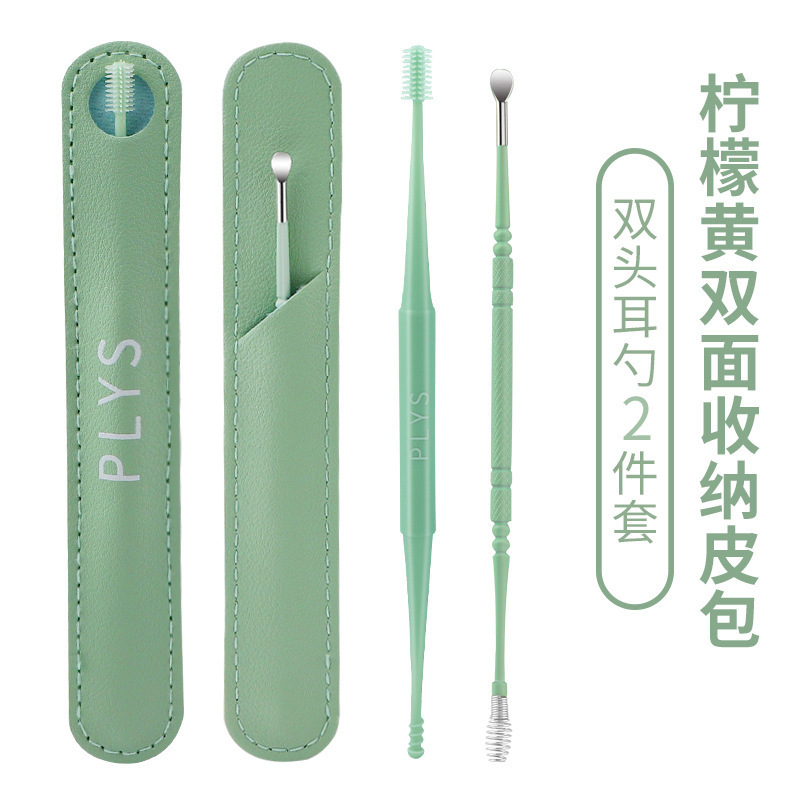 Acero inoxidable oreja de excavación set adulto espiral herramienta de excavación de orejas doméstica profesional hebilla cuchara de orejas