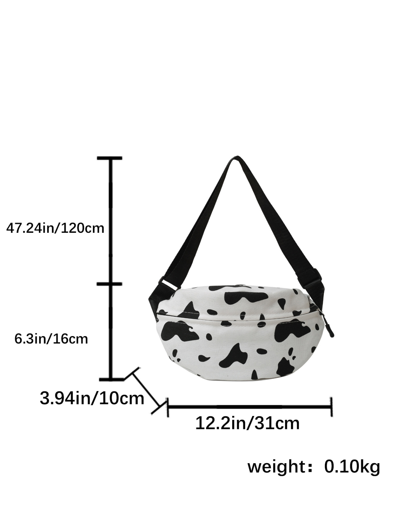 223g Weight Polyester Lining Material Zipper Closure Type Sling Strap Strap Type Fanny Pack Bags Type Casual, Daily, Shopping Occasion Nylon Material Cows, Solid Color Pattern All Seasons Season Women's Gender Basic Style Oval Shape Women's Basic Cows Solid Color Nylon Waist Bags 无