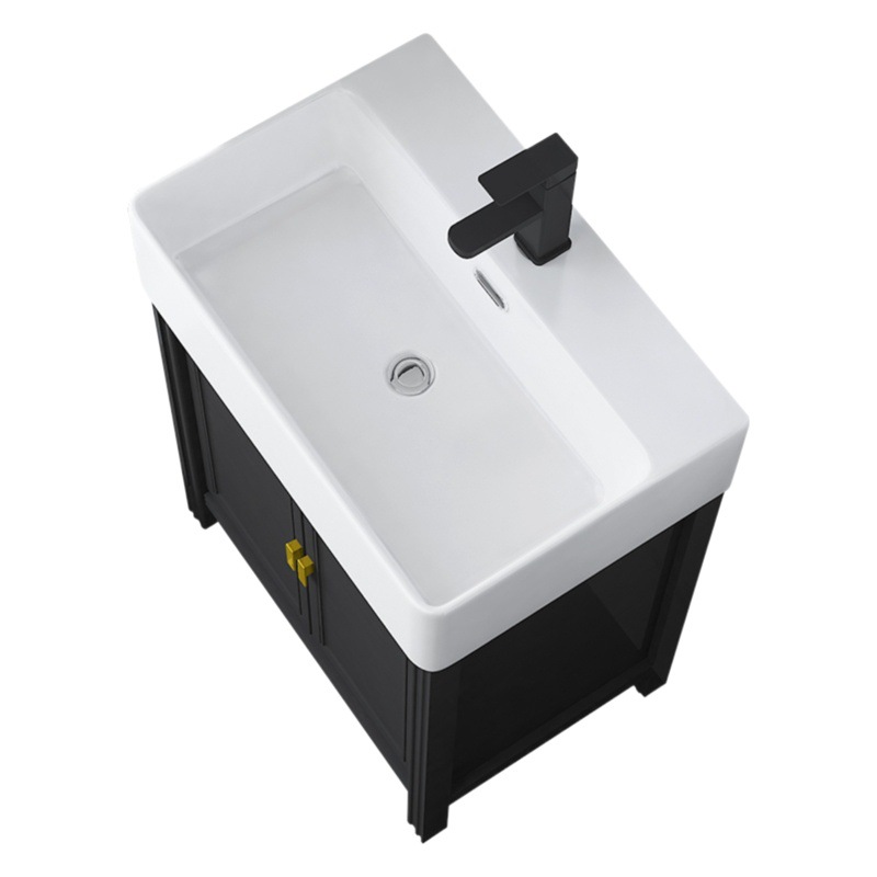 Pequeño apartamento gabinete de baño combinación de baño balcón lavabo mesa de lavado mini esquina piso lavabo gabinete