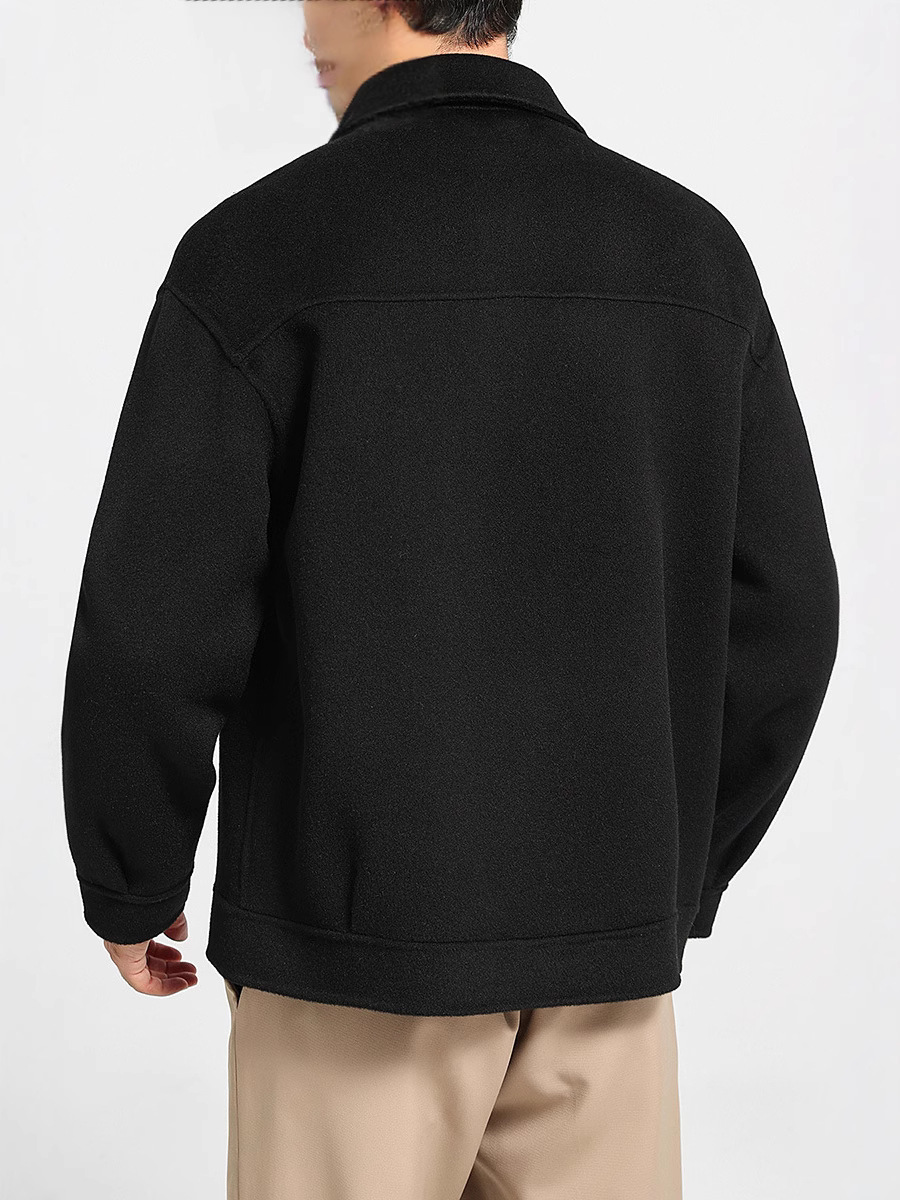 Otoño y invierno de hombre de doble cara 100 chaqueta de lana nizi chaqueta de solapa suelta cuello corto chaqueta de cachemira personalizada