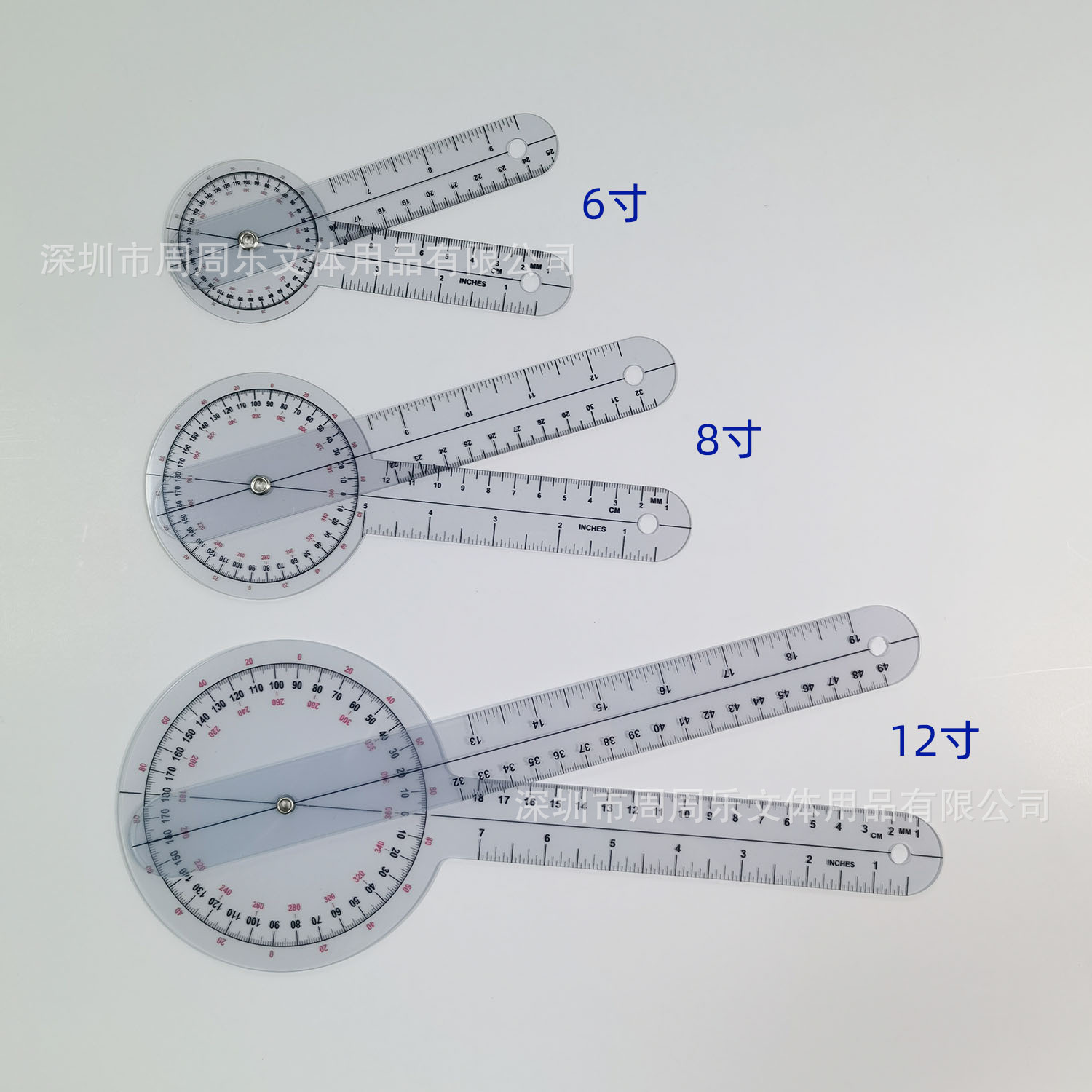 Shenzhen al por mayor regla médica set 3 piezas regla de ángulo 6812 pulgadas regla de hueso regla de dedo escala con escala