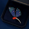 High-end sophisticated brooch, blue elegant advanced pin lapel pin, 2023 collection, bright catchy style