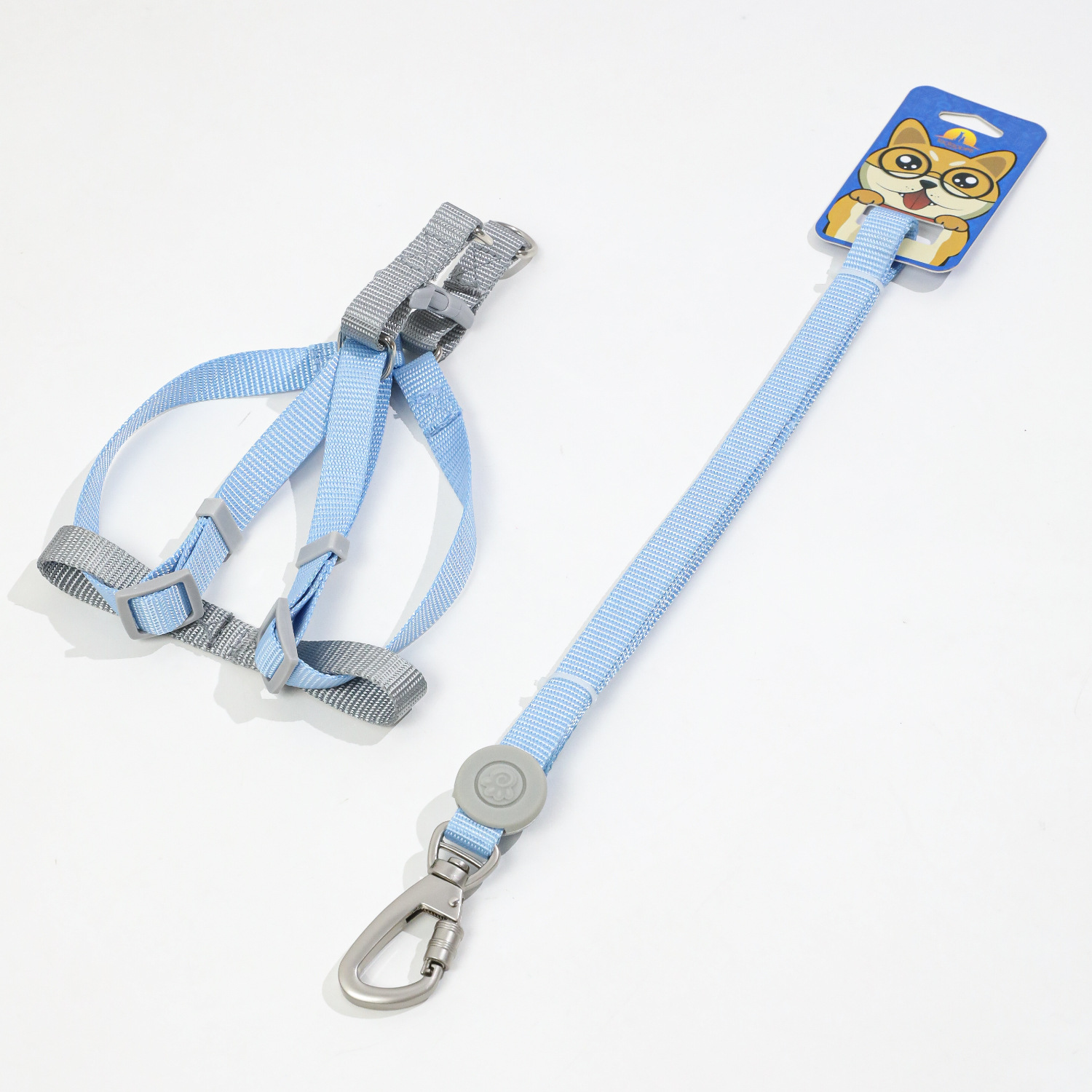 Macaron tracción cuerda nylon pecho trasero tracción perro caminando cuerda ajustable anti-rotura color sólido perro Correa en stock al por mayor