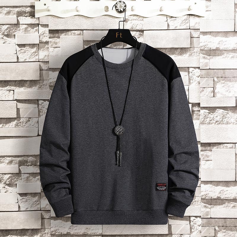 Otoño y invierno de 2020 nueva chaqueta de color sólido suelta camiseta de manga larga camiseta de hombre chaqueta de gran tamaño tendencia de hombre t