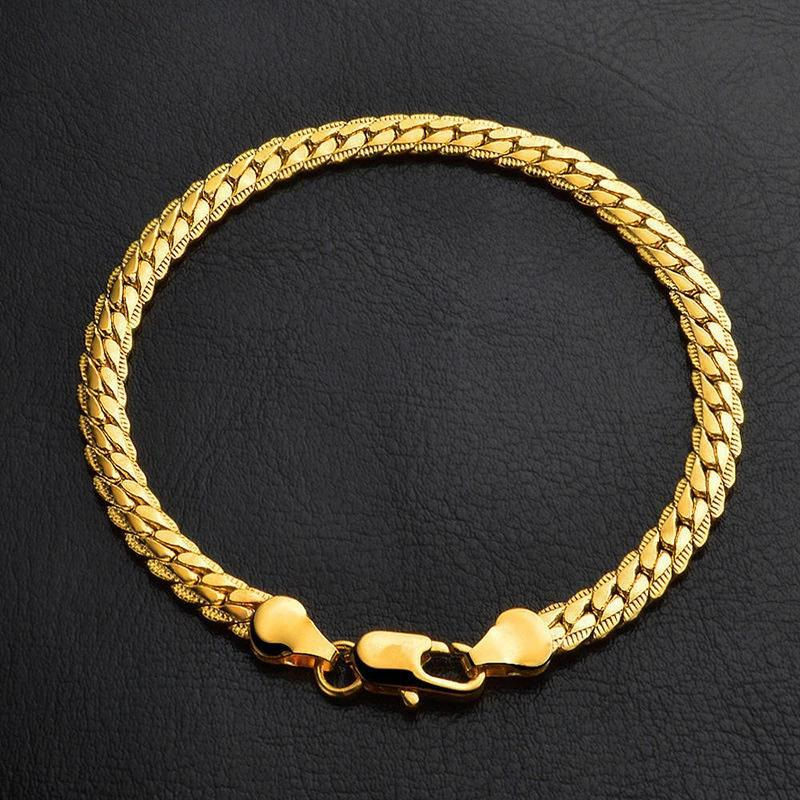 TEMU AliExpress beliebter europäischer und amerikanischer Modeschmuck versilbert 18K vergoldeter Schmuck 5MM Autokante Seitenkette Halskette 20-60cm