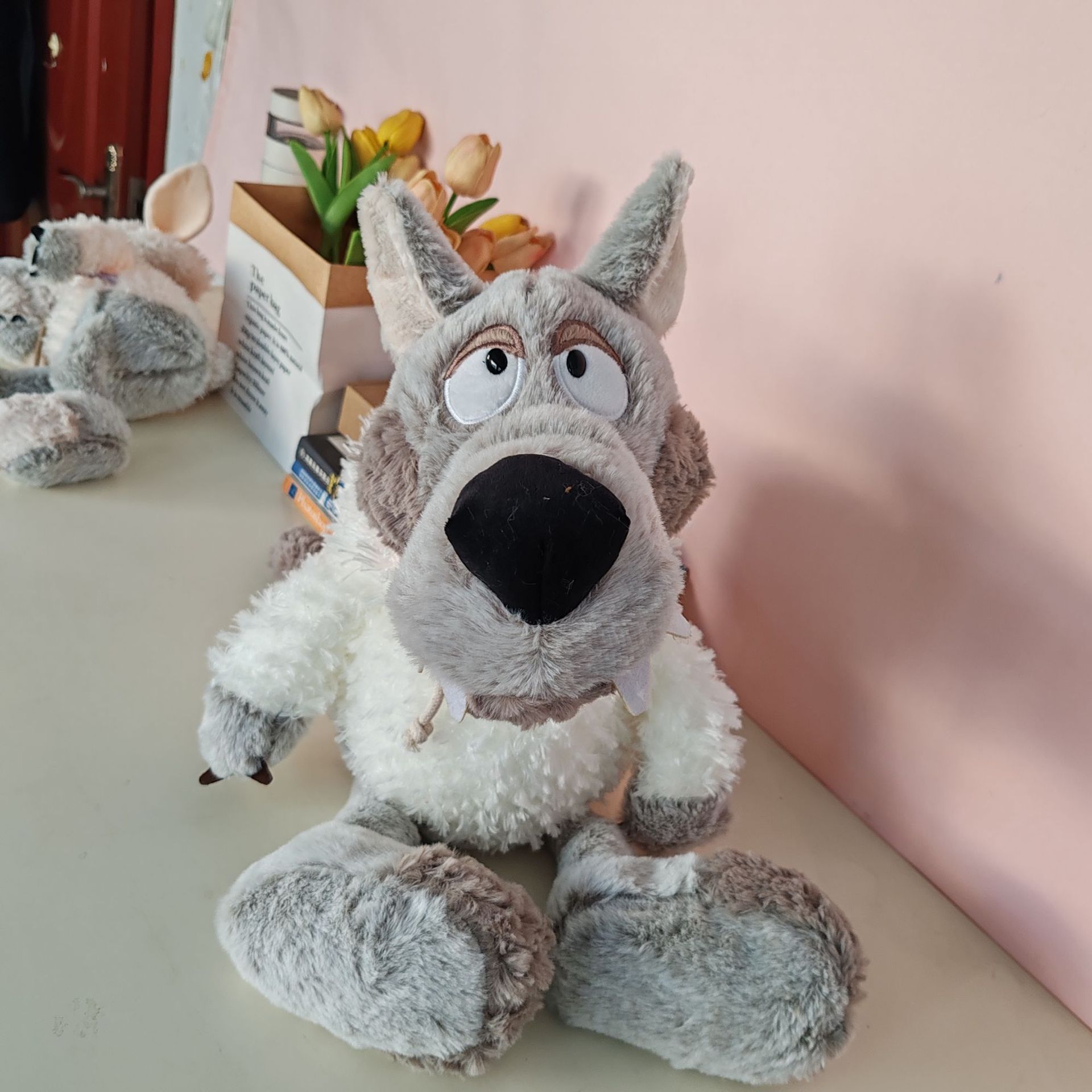 Nuevo muñeco de peluche de lobo disfrazado de lobo con piel de oveja, animal del bosque, muñeco de lobo, regalo de cumpleaños