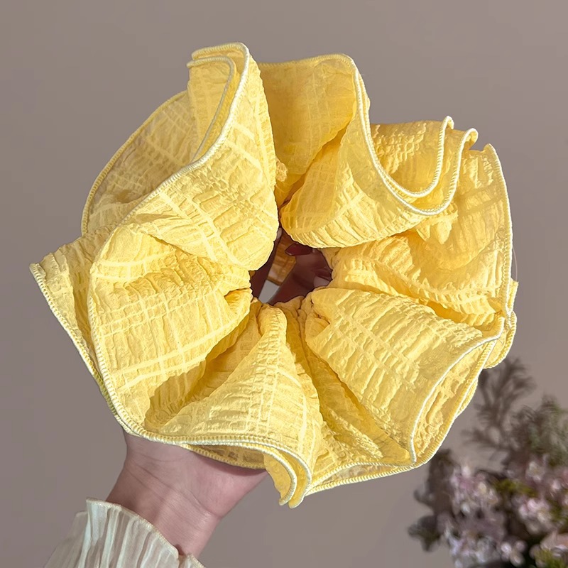 Anillo para el cabello de intestino grueso de gran tamaño coreano, bufanda cuadrada de alta calidad femenina, cuerda para el cabello, banda elástica y duradera, flor de viento perezosa
