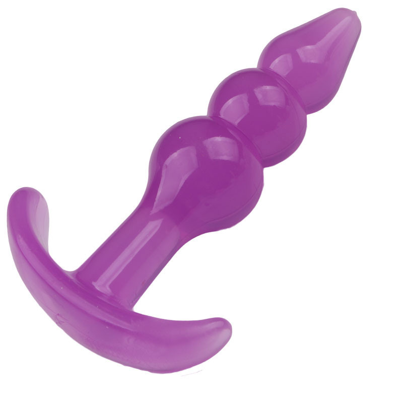 TPE Anal Plug with Three Beads, Pink Wearable Design for Adults — detail image 7