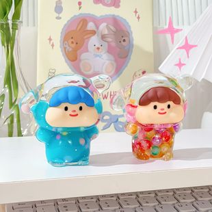 Cotton candy puppy luminous flash super cute cartoon shape quicksand oil ornaments blind bag wholesale blind box