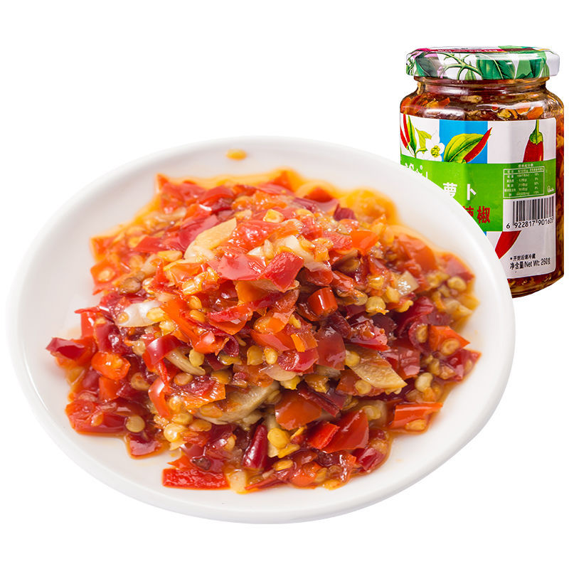 Jiangxi Yichun Fengcheng Honest People Chili Sauce Garlic Tofu Picking Chili Sauce Spicy Rice Accompaniment Sauce, 2 Bottles