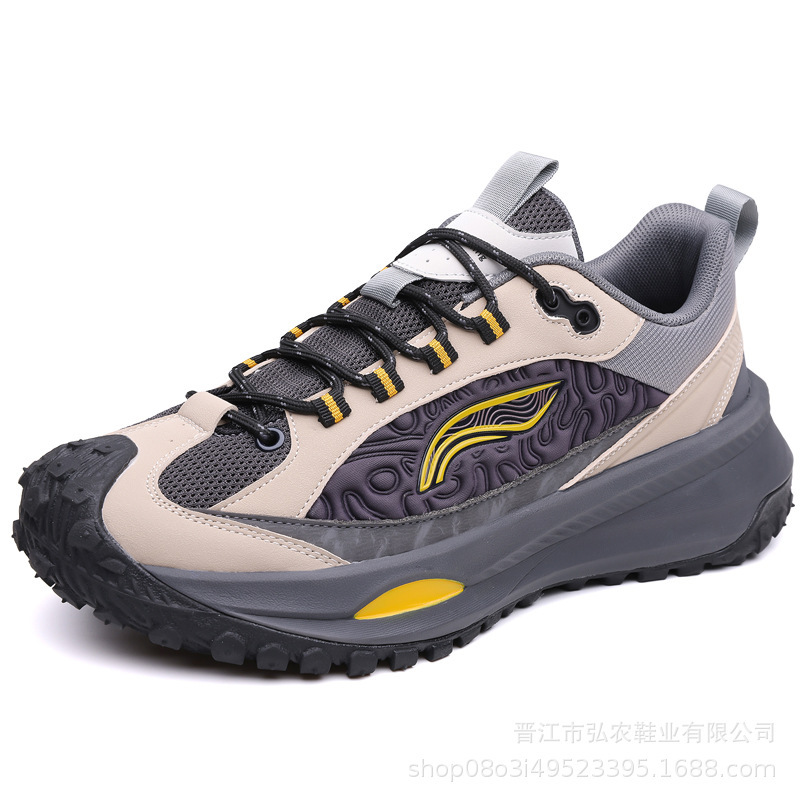 轻盈缓震低帮软底舒适运动鞋户外出行休闲男鞋皮面百搭时尚老爹鞋|undefined
