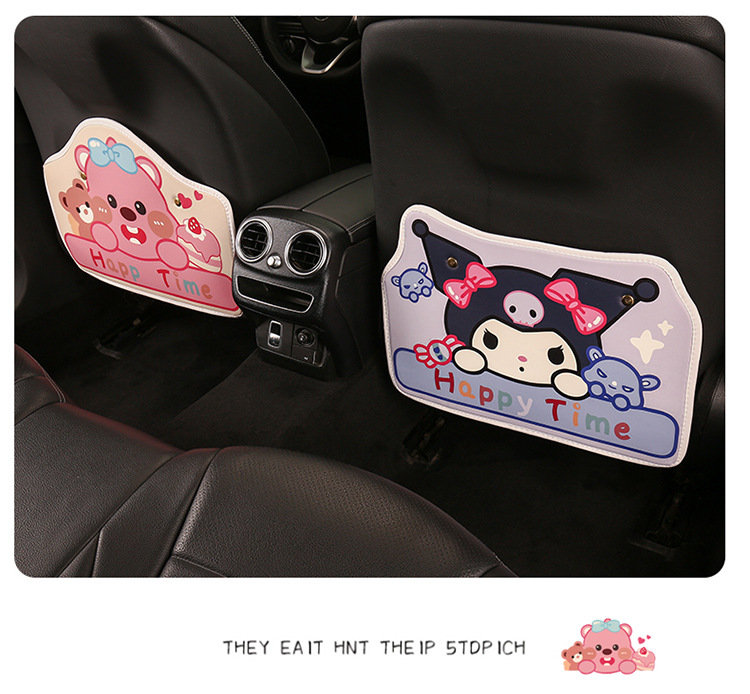 Short Cartoon Printed Anti-Kick Pad Cartoon Car Seat Back Anti-Kick Pad Car Seat Back Anti-Fouling and Anti-Dirty Pad