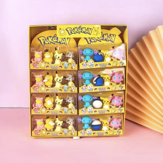 New bikachu Bao Ke Meng gift box 3D three-dimensional eraser Eraser suit creative learning prize gift eraser
