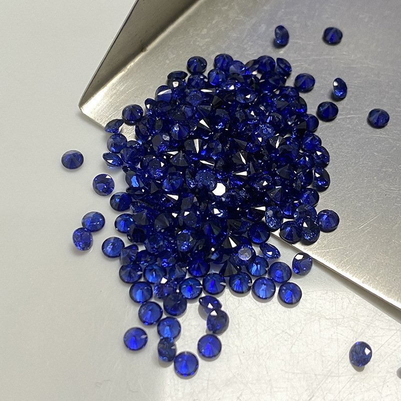 Royal Blue 3mm Lower Small Size Sapphire Round with Cotton Batting Artificially Cultivated Synthetic Sapphire Loose Stone