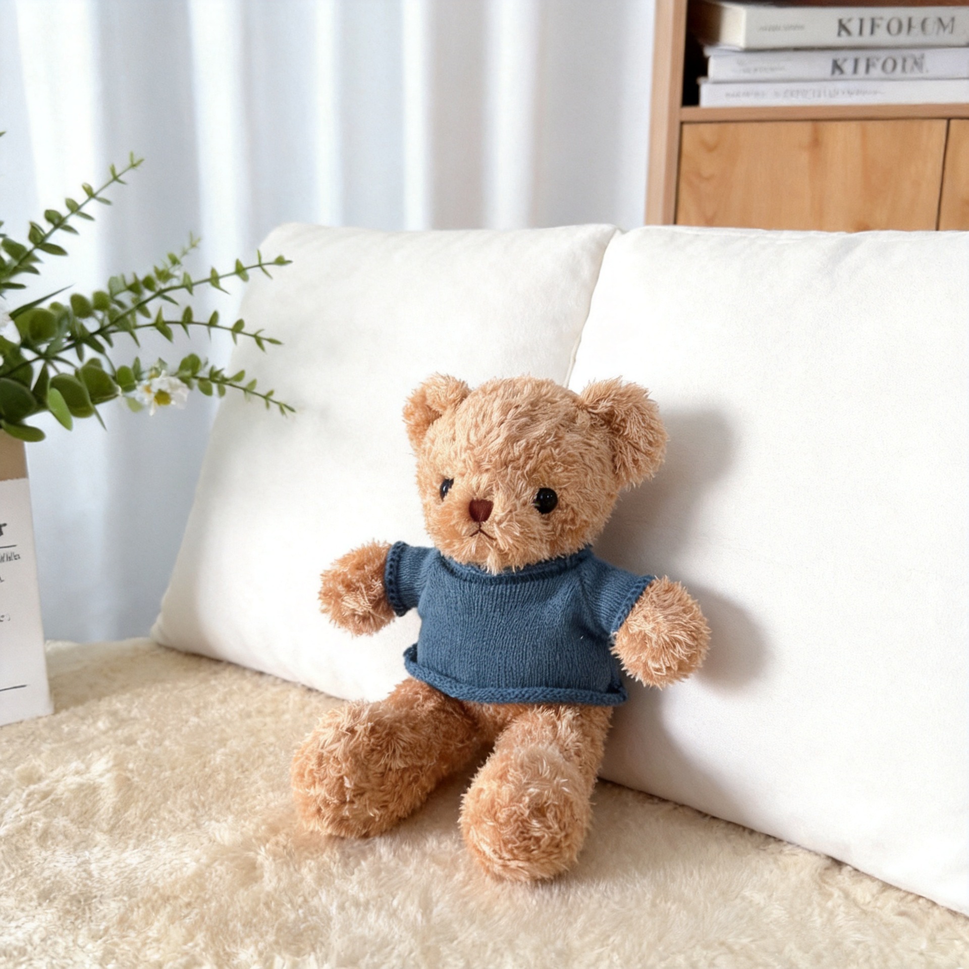 El oso de suéter azul