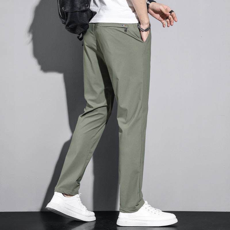 Herren Freizeithose Gerade Geschnitten Atmungsaktiv Aus Eisseide_voghion.com