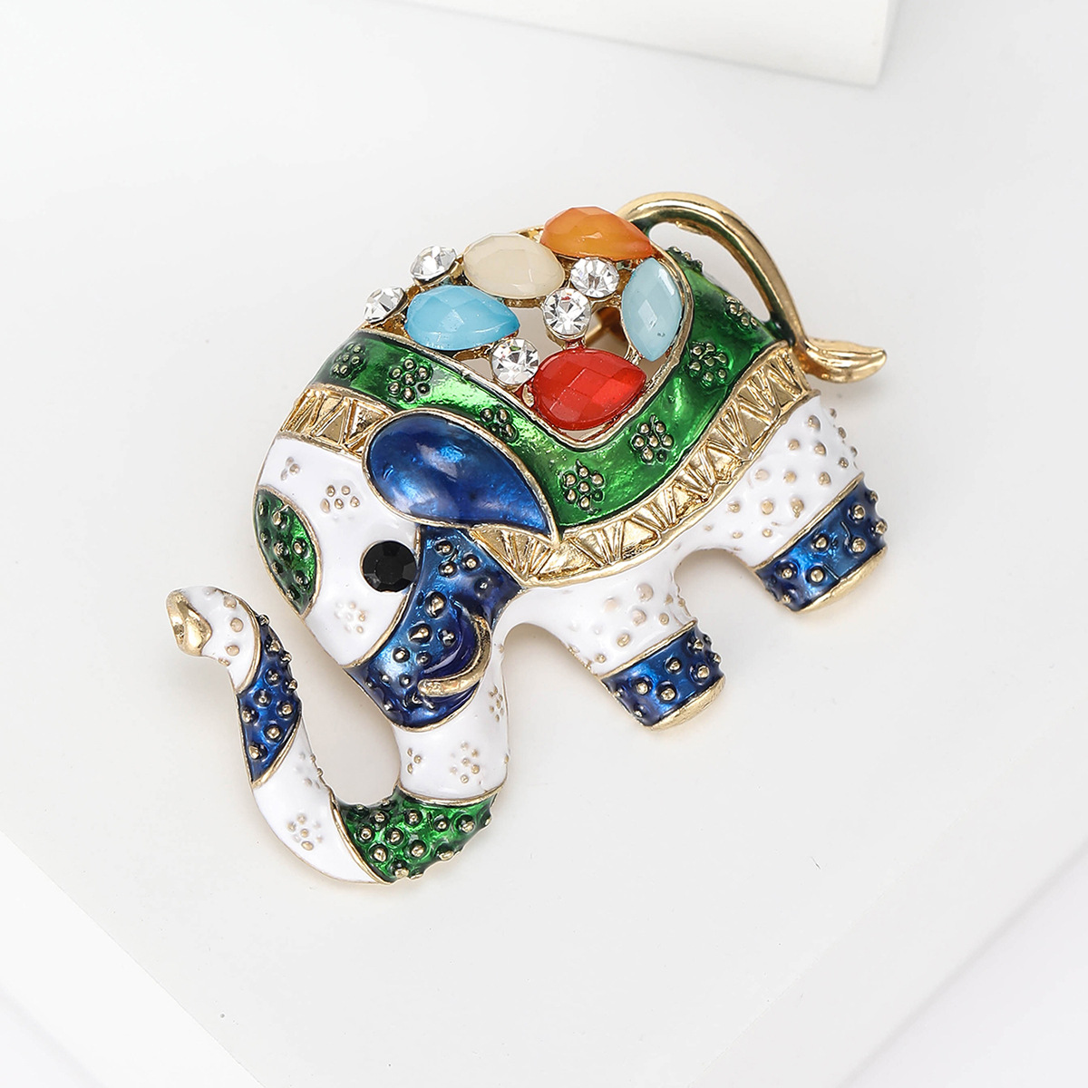 All Seasons Season Retro Pin Elephant Alloy Enamel Inlay Rhinestones Women's Brooches