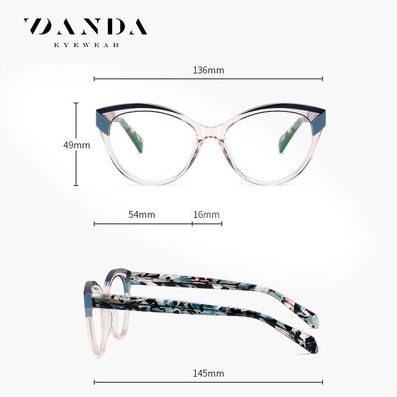 Gafas de placa de nuevo estilo F22107 venta caliente transfronteriza Gafas anti-luz azul de ojo de gato sin rostro espejo plano pequeño