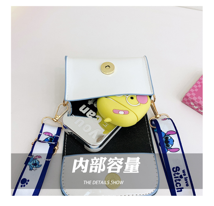 New fashionable children's single-shoulder crossbody snack bag PU cartoon cute Kuroshidi baby small bag for girls undefined