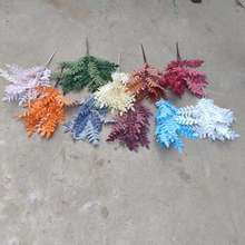 槐树叶仿真绿植森系婚庆地排插花婚礼堂舞台布置装饰假花彩色柏叶