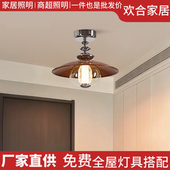 法式复古过道灯走廊玄关入户灯中古风吸顶灯创意设计师艺术阳台灯
