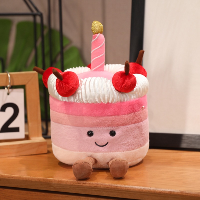 新款jellycat系列絲絨櫻桃蛋糕毛絨玩具公仔擺件創意可愛情侶禮物