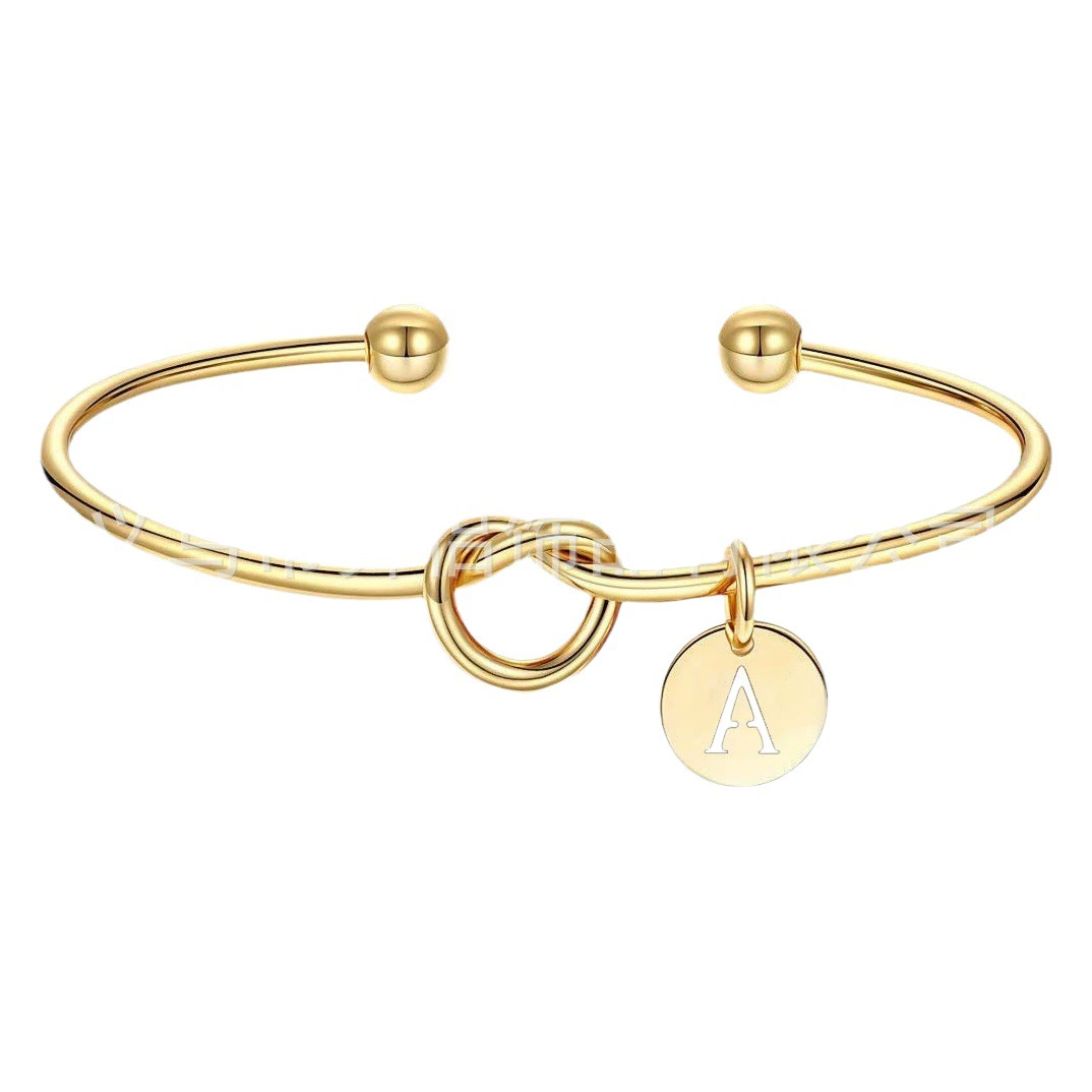 Европейский и американский браслет с 26 английскими буквами, индивидуальный универсальный браслет с узлом DIY, модный браслет с именем и буквами