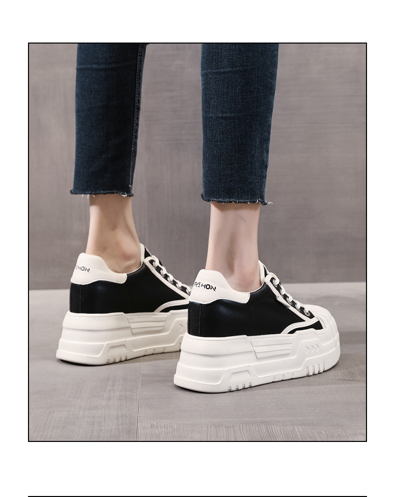 Giày sneaker nữ đế dày tăng chiều cao bên trong, phối bánh xốp thoáng khí — Màu be chi tiết 19
