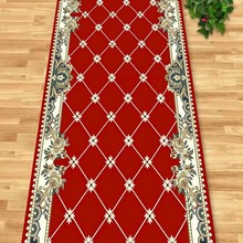 跨境家用水晶绒走廊地毯过道玄关水洗满铺入户地毯卷材可裁剪欧式