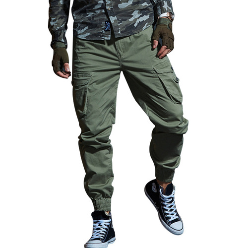 Wholesale Men's Casual Tapered Camouflage Running Ankle Pants with Multiple Pockets Work Pants Trendy Sport Pants for Men
