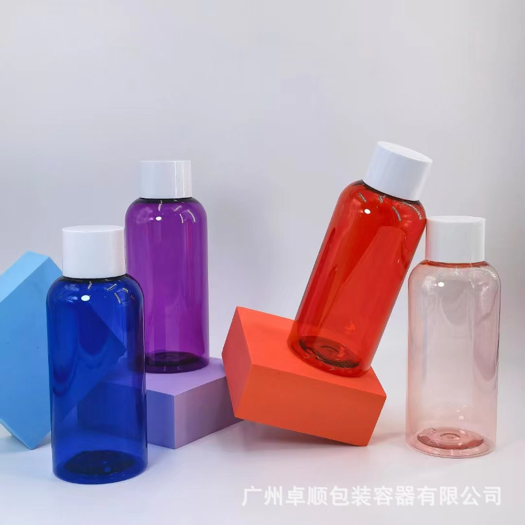 卓顺ZS-132/400-500ML洗沐圆肩瓶护肤套盒爽肤水精华液塑料旋盖瓶