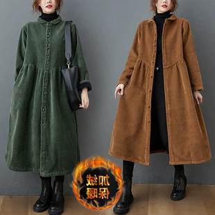 Warm retro solid corduroy long-sleeve, jacket for leisure, fitted