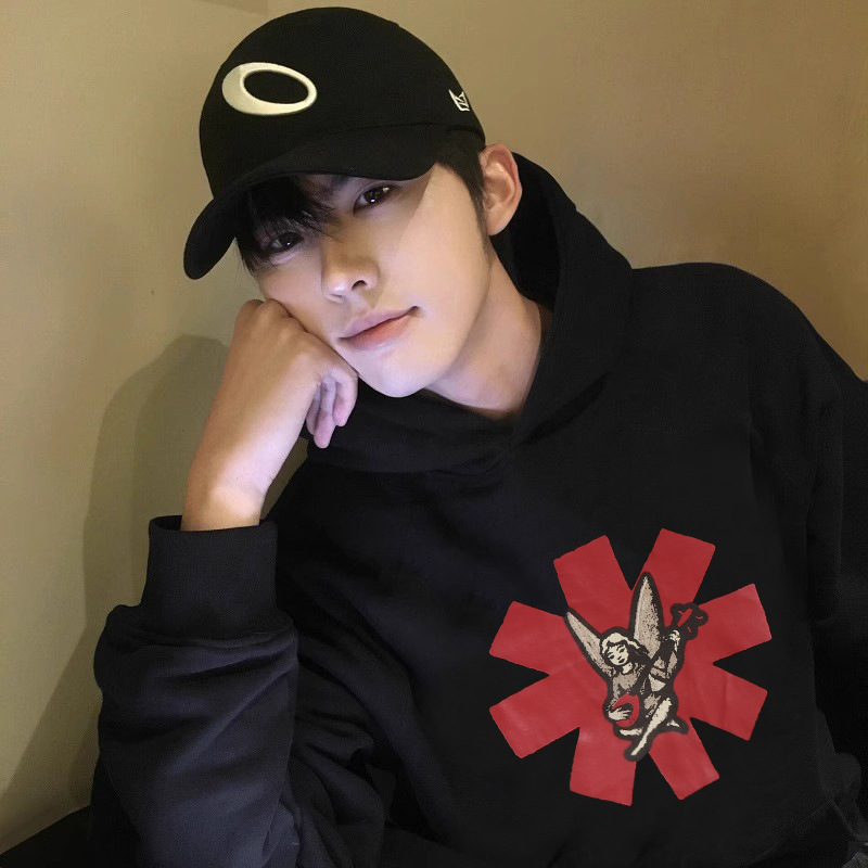 Red Hot Chili Peppers European and American Loose Youth Couple Pullover Fleece-Lined Hooded Work Clothing Casual Ins Sweatshirt Red Hot Chili Peppers European and American Loose Youth Couple Pullover Fleece-Lined Hooded Work Clothing Casual Ins Sweatshirt