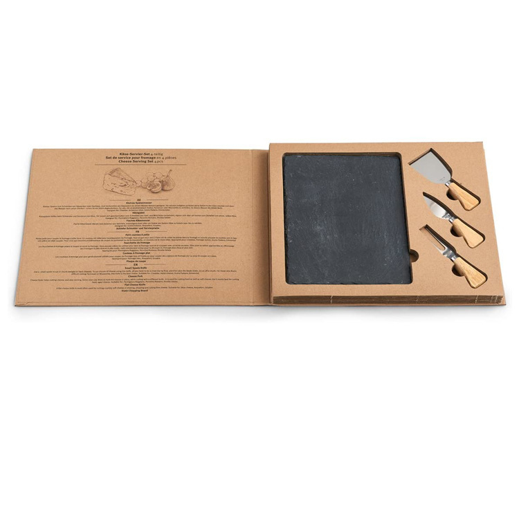 Slate Bluestone Slate Tray Bluestone Slate Black Slate Stone Dinner Plate with cheese Knife Set cheese