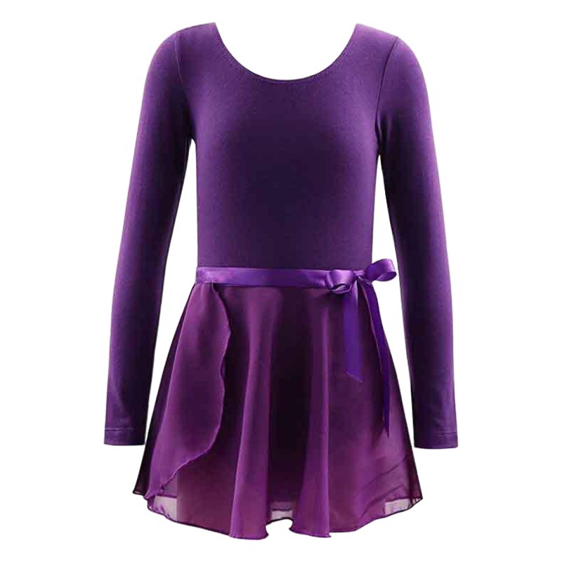 Fábrica al por mayor ropa de baile para niños primavera y verano ropa de práctica de algodón de manga larga mono de ballet para niñas traje de dos piezas