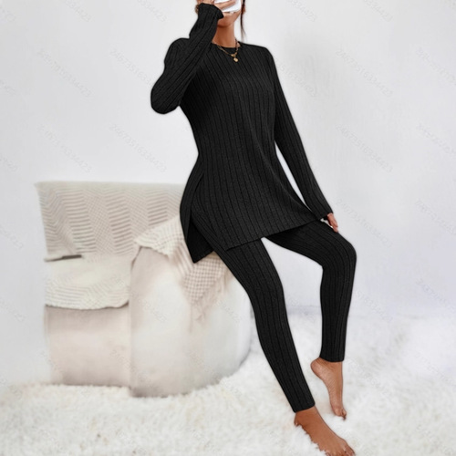 Women's Autumn/Winter New Collection, Slit Front, Short Back, Solid Color, Fitted Outerwear Set, Elegant Style