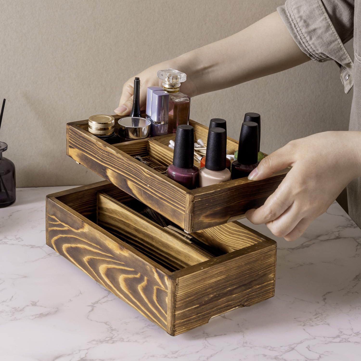 Modular module from natural wood