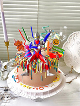 奥特曼蛋糕装饰摆件男孩女孩网红超人儿童生日装扮插件烘焙配件