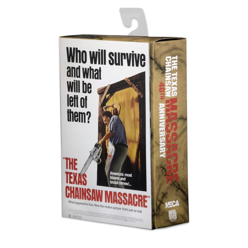 NECA Texas motosierra asesino piel cara Leatherface 40 aniversario versión hecha a mano modelo de muñeca