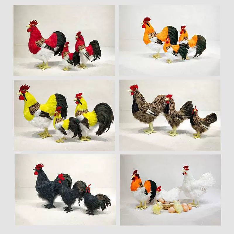 Симуляционные ornaments курица фальшивый большой петух модель супермаркет инкубаемые яйца цыплят украшения кладка яиц старая курица перья оптом